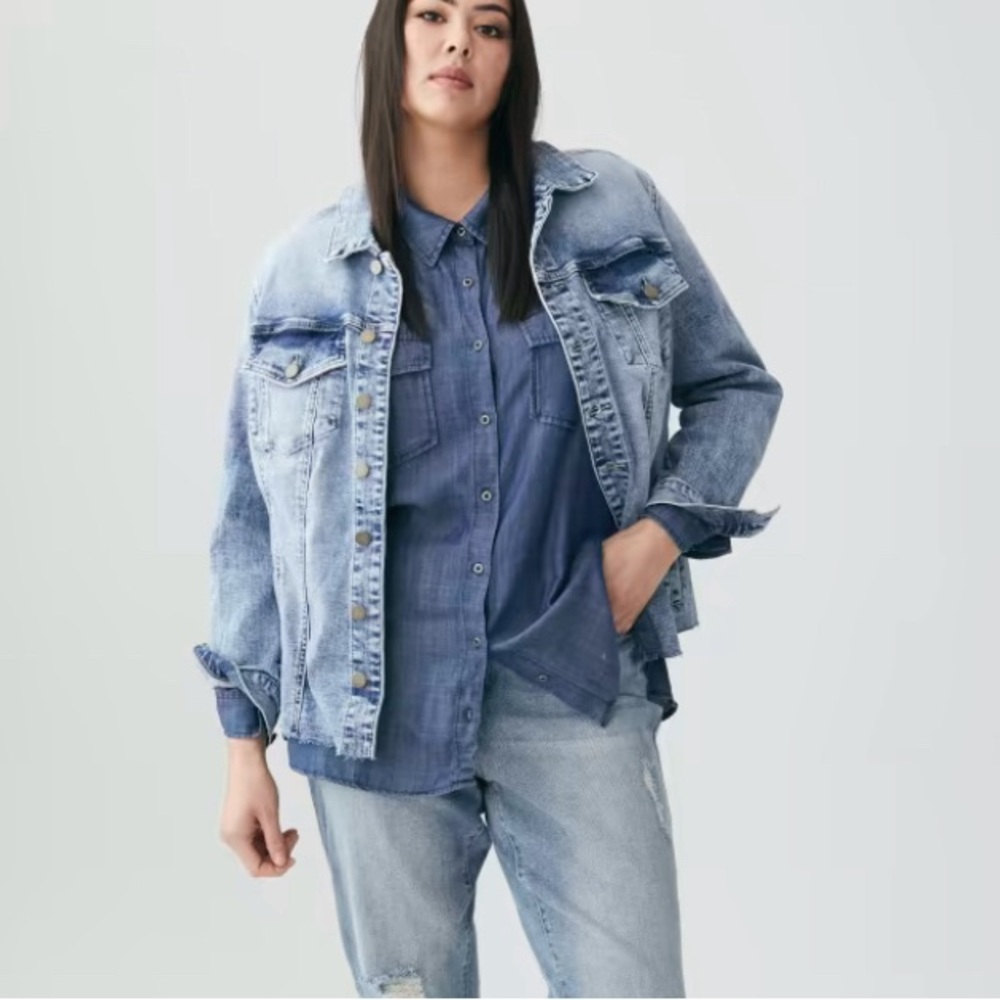 Nwt Molly & Isadora Acela Boyfriend Jean Jacket 3x